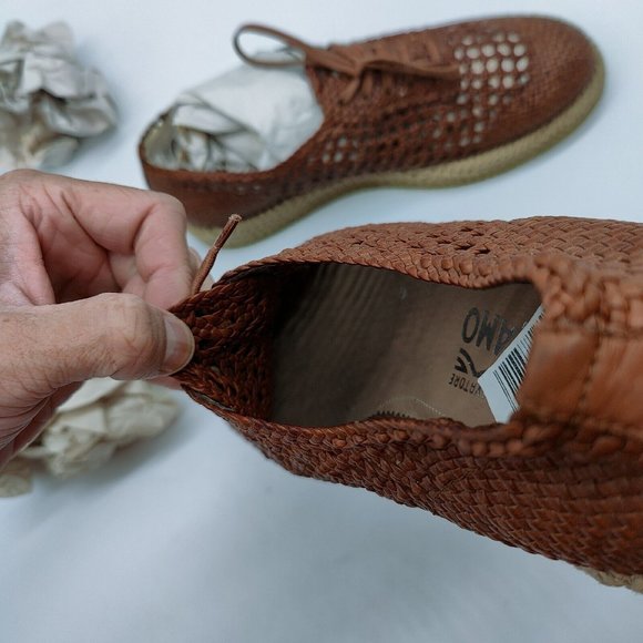 New Defect- Ferragamo Woven Brown Dress Men\'s Lace-up Woven Oxford Shoes Derby main image 8